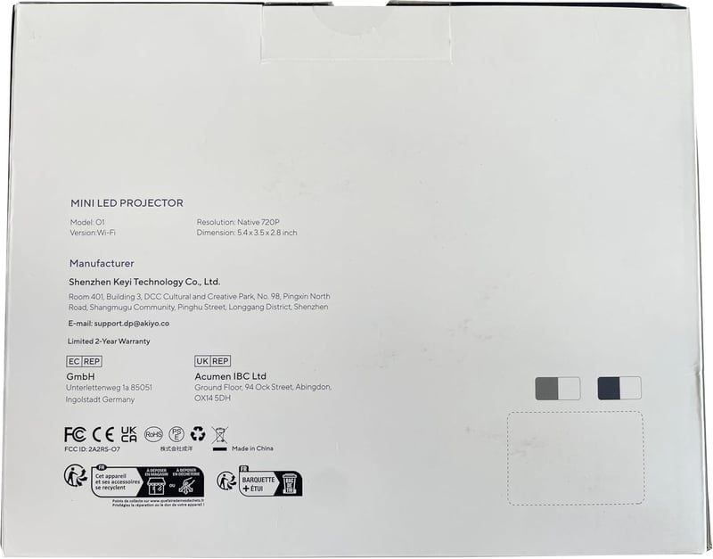 AKIYO Full HD 1080P WiFi Projektor 10000 Lumen, Állvánnyal, 4K Támogatással
