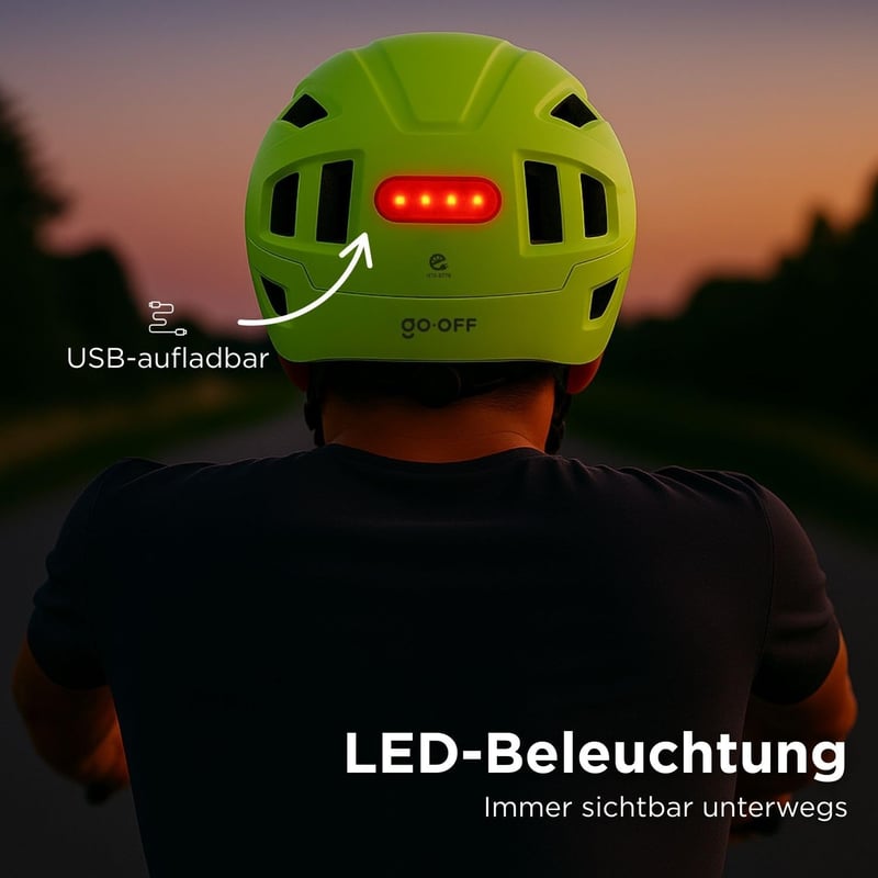 GOOFF Pilot XL méret S-Pedelec Bukósisak - NTA 8776 Tanúsított Védelem 45 km/h-ig - E-Bike Sisak Állítható Napellenzővel és LED Világítással 