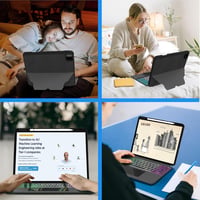 ROOFEI iPad Pro 13 M4 2024 Billentyűzetes Tok - Levehető Bluetooth Billentyűzet Touchpaddal, RGB Háttérvilágítással, Német QWERTZ Kiosztássa 4