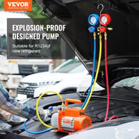 VEVOR 100L/min Vákuumszivattyú A2L Robbanásbiztos 150W 220V/50Hz Klímaszerelő Készlet Nyomásmérővel Légkondicionáló és Autóhűtő Rendszerekhe 2