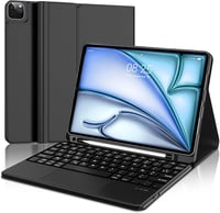 FOGARI iPad Pro 11/Air 5/Air 4 Bluetooth Billentyűzet Tok Érintőpaddal - Mágneses Vezeték Nélküli AZERTY Francia Kiosztás, Fekete 1