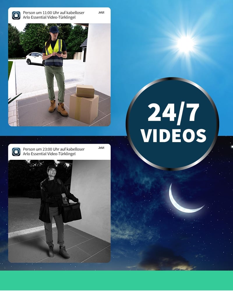 Arlo Essential Vezeték Nélküli Videó Kaputelefon - WiFi, 1536p Felbontás, 180° Látószög, Éjjellátó, Okostelefonról Vezérelhető, Fehér