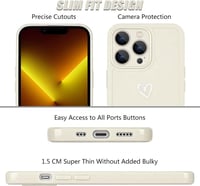 iPhone 13 Pro Max Fehér Szívecskés Lányos Ütésálló Szilikon Tok 8