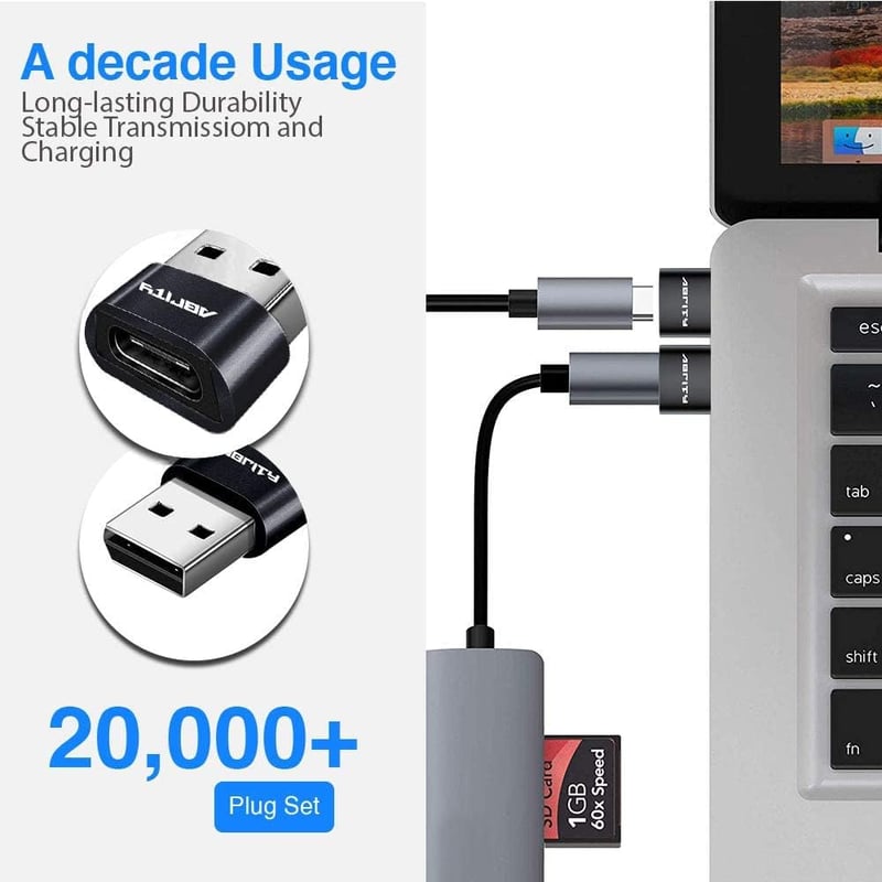 USB-C - USB-A adapter szett, 4 db - iPhone, iPad, Samsung, Google Pixel kompatibilis