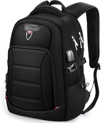HOMIEE 17,3" Lopásbiztos Vízálló Laptop Hátizsák USB Töltőporttal, Fekete 1