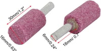 sourcingmap 6mm-es Hengeres Csiszolófej Készlet - 16x30mm Rózsaszín Csiszoló Kőfej Fémhez, 12 db-os Szett Köszörűgéphez 2