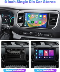 Hikity 1 DIN Android 11 Autórádió 9" Érintőképernyővel - Vezeték Nélküli CarPlay, Bluetooth, WiFi, GPS Navigáció, Tolatókamera, 2GB RAM + 32 4