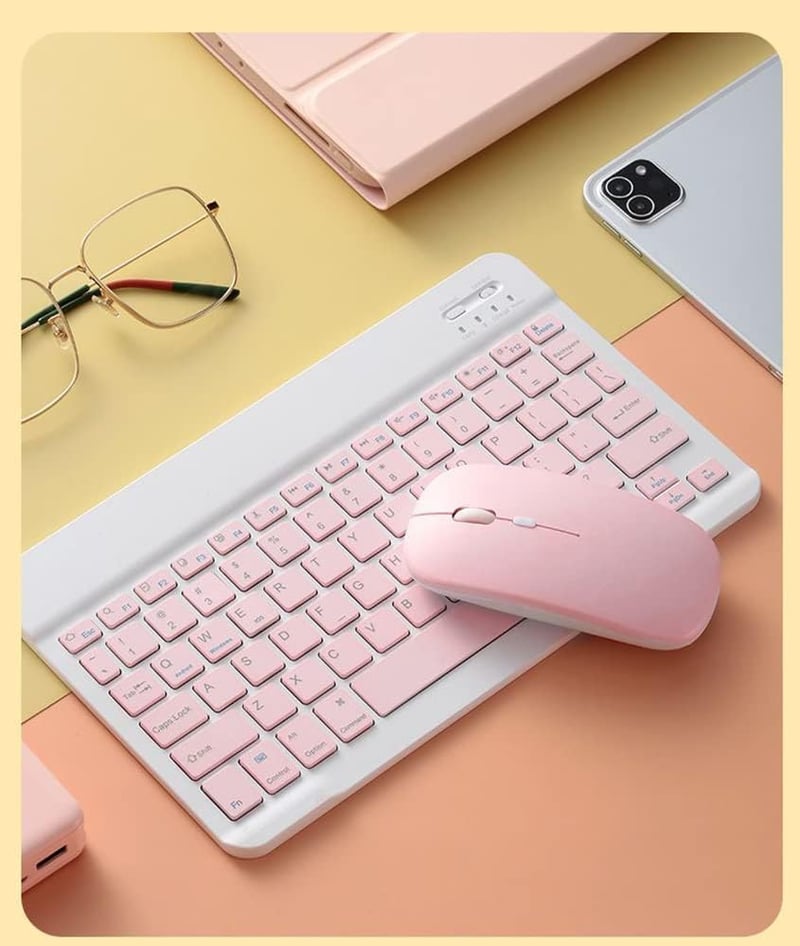 Bluetooth Vezeték Nélküli Billentyűzet és Egér Szett - Ultravékony Ergonomikus Újratölthető Kombó Tablethez, Telefonhoz, PC-hez, Mac-hez