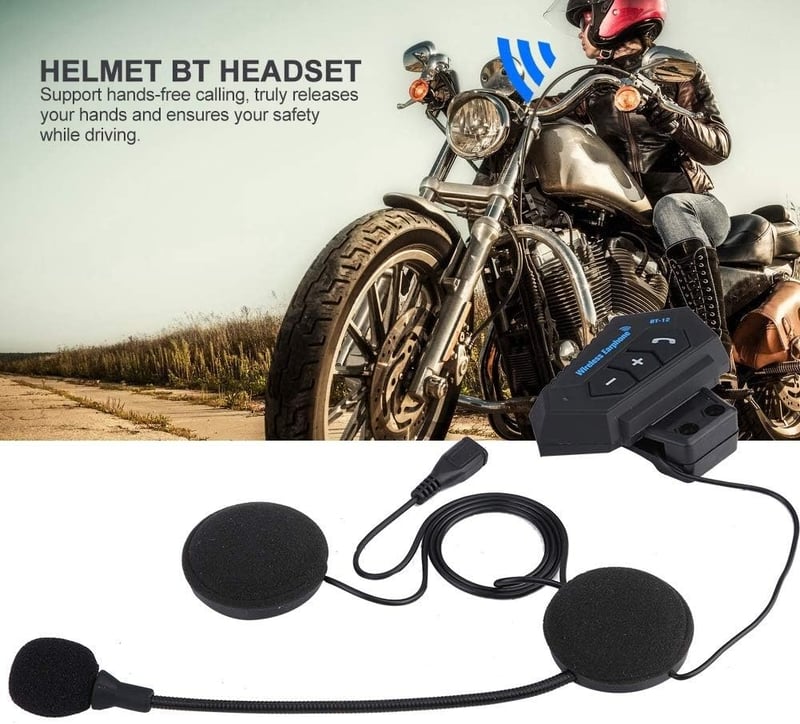 Bluetooth motoros bukósisak headset - Kihangosítós, kétoldali hangszóróval