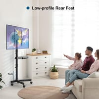 BONTEC Gurulós TV Állvány 23-60" Képernyőkhöz, Laptoptartó Polccal, Állítható Magasságú, 25 kg Teherbírású, VESA 400x400 mm Kompatibilis 6