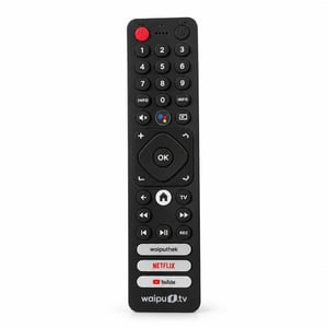 waipu.tv 4K Stick (1. gen.) távirányító csere alkatrész - HDMI streaming eszközhöz, Netflix és YouTube gyorsgombokkal, fekete