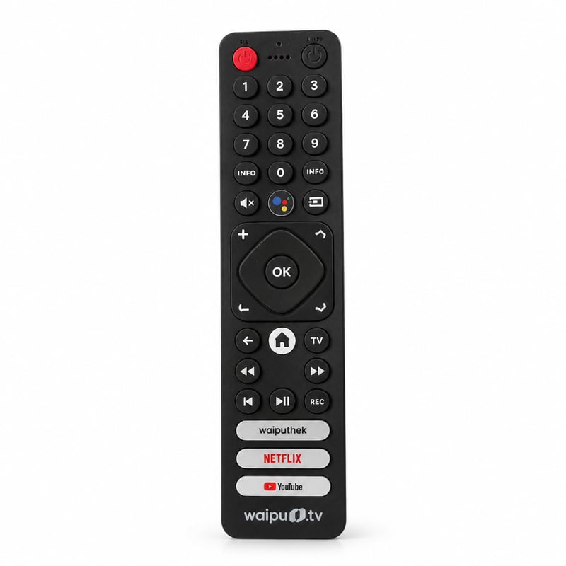 Telecomandă de schimb pentru waipu.tv 4K Stick (gen. 1) - pentru dispozitiv de streaming HDMI, cu butoane rapide pentru Netflix și YouTube, negru
