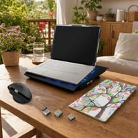 Pachet Back-to-School laptop: mufă încărcare + husă + mouse wireless + cooler 12–17" 1