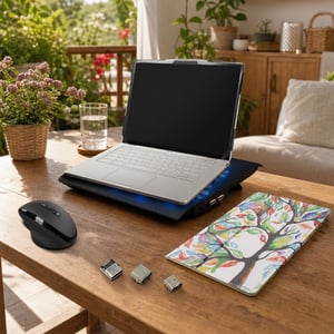 Pachet Back-to-School laptop: mufă încărcare + husă + mouse wireless + cooler 12–17"