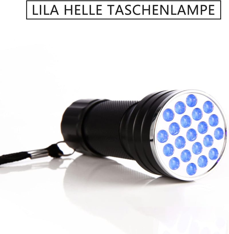 CAM2 Mini UV Fekete Fény Zseblámpa 2db, 21 LED-es Ultraibolya Lámpa 395nm, Kisállat Vizelet Detektor, Geocaching, Pénzvizsgáló (Elem Nélkül)