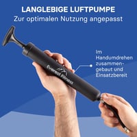 EVEREST FITNESS Labdapumpa 30 cm - Kézi Pumpa Futball, Kosárlabda, Röplabda és Kerékpár Felfújásához, 2 Tűvel és Levehető Csővel, 100g 3