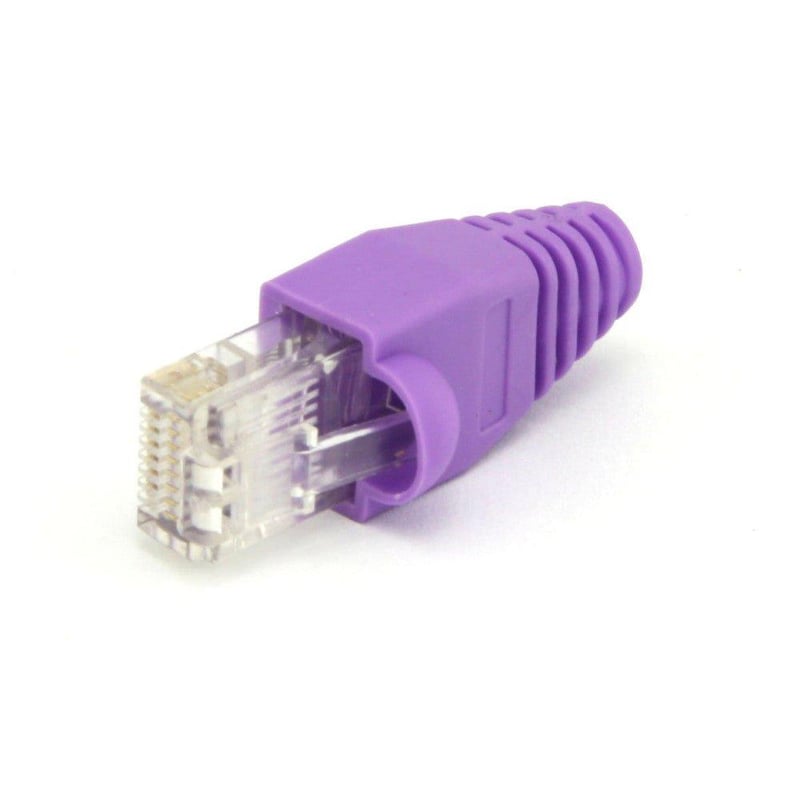 CAT5E CAT6 RJ45 Ethernet kábel védőgumi - lila (100 db)
