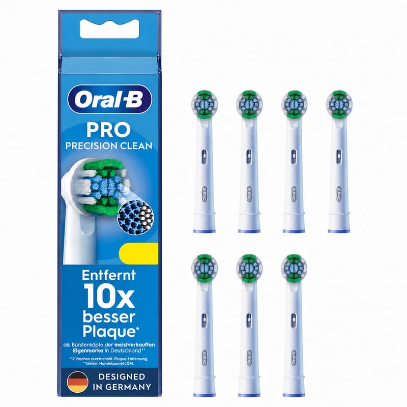 Oral-B Pro Precision Clean elektromos fogkefe pótfej csere fejek X sörtékkel, fehér, 7 db (1 db hiányzik az eredeti csomagból)