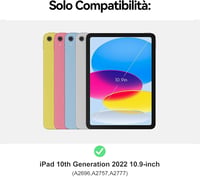 FOGARI iPad 10. Generációs Tok Háttérvilágítású Bluetooth Billentyűzettel, 10.9" Levehető Mágneses Billentyűzet, Apple Pencil Tartóval, Lila 2