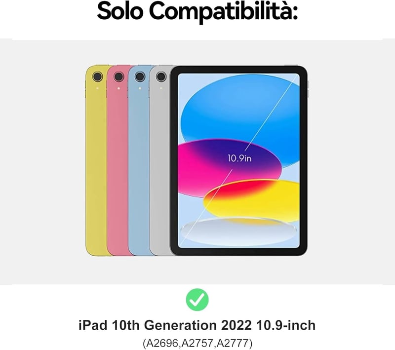 FOGARI iPad 10. Generációs Tok Háttérvilágítású Bluetooth Billentyűzettel, 10.9" Levehető Mágneses Billentyűzet, Apple Pencil Tartóval, Lila