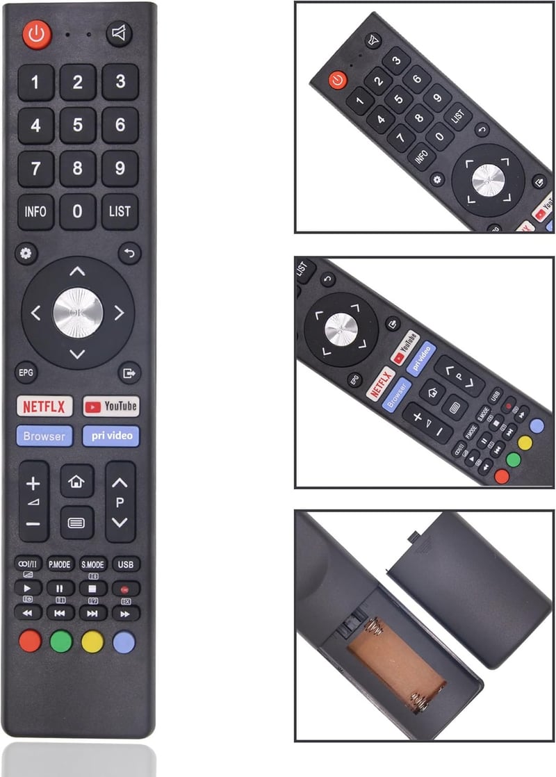 FOXRMT ODL24771HN-TAB Távirányító Changhong Chiq TV-hez - Netflix, YouTube Gyorsgombokkal - U43H7A, U55H7S Modellekhez - Fekete