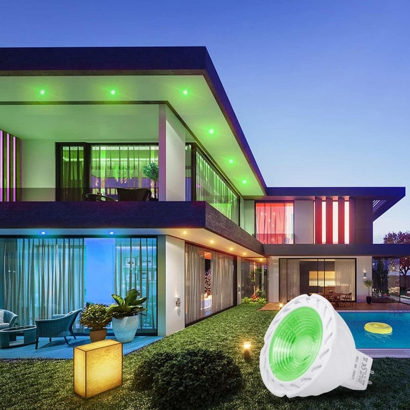 REYLAX zöld LED spotlámpa GU5.3 MR16 foglalat, 6W, 500LM, 2db