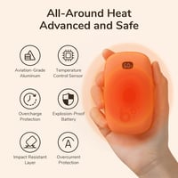 JISULIFE 9000mAh Narancssárga Kézmelegítő és Powerbank LED Kijelzővel 3