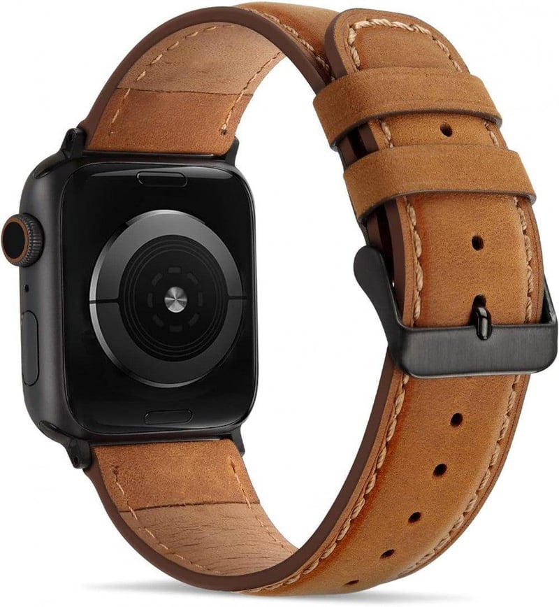 Apple Watch bőrszíj 45/44/42mm - Barna, Ultra/SE kompatibilis