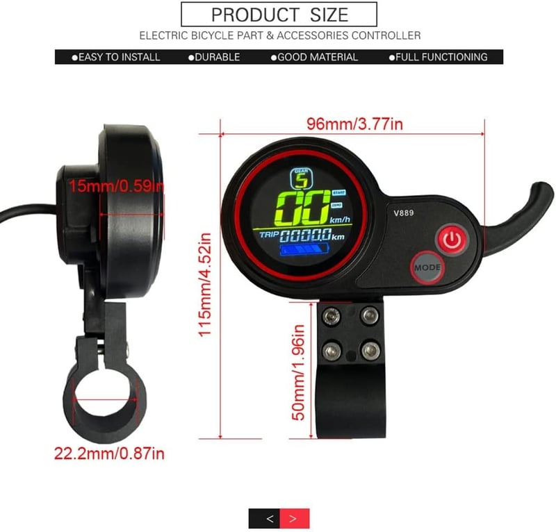 Benefischl E-roller és E-bike vezérlő 36/48V 500/750W LCD kijelzővel