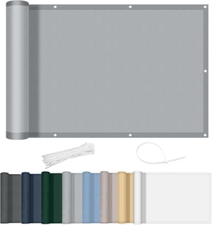 AXT SHADE balkonsko platno za zaštitu od sunca i vjetra - svijetlosivo - 90x300 cm