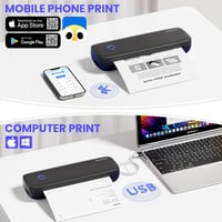 Bisofice Mobil Hőnyomtató A4 300 dpi - Bluetooth Hordozható Nyomtató Hőpapírral, Android/iOS/Win/Mac Kompatibilis 3