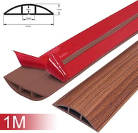 IGTOPS Öntapadós Padlókábel Védő, Barna Fa Mintázatú PVC, Méretre Vágható, Csúszásgátló Kábelcsatorna, Beltéri-Kültéri Használatra, 50mm x 1 8