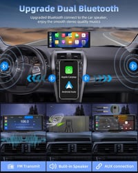 Jansite 10,26" Apple CarPlay Android Autós Kijelző 2.5K Műszerfali Kamerával, Vezeték Nélküli DrivePlay, Tolatókamera, Bluetooth, Tükrözés 4