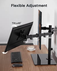 ErGear Dupla Monitortartó 13-32" Képernyőkhöz - Szabadon Álló Asztali Állvány, 180° Forgatható, 360° Elforgatható, VESA 75/100, 8kg Terhelhe 4