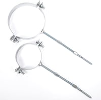Beekeg Kémény Cső Tartó Bilincs 150mm Fehér Fali Rögzítő Fojtószeleppel Füstcső Szereléshez 2db 3
