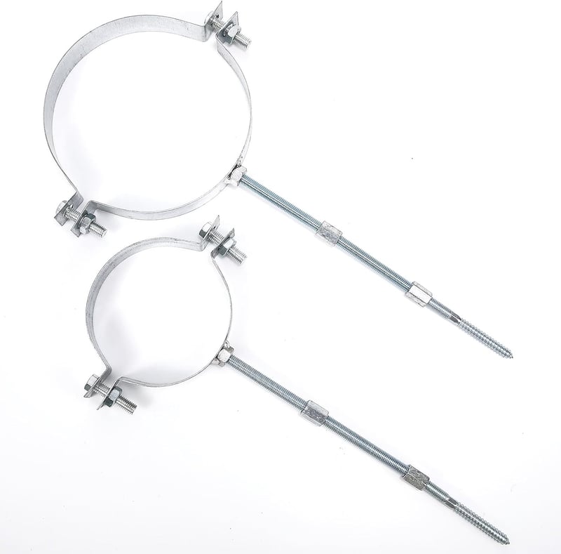 Beekeg Kémény Cső Tartó Bilincs 150mm Fehér Fali Rögzítő Fojtószeleppel Füstcső Szereléshez 2db