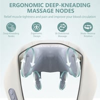Elektromos nyak- és vállmasszírozó készülék 5D forgással és melegítéssel - Fehér 4