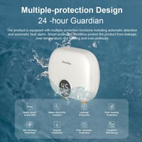 Briwellna 5,5 kW-os átfolyós vízmelegítő LED kijelzővel, kompakt méret, 220V 6