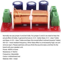 Gokelomg 400W Hangszóró Frekvenciaváltó - 2-Utas Alacsony Frekvenciás Szűrő 4-16 Ohm Hangszórókhoz, Audiorendszerekhez 3