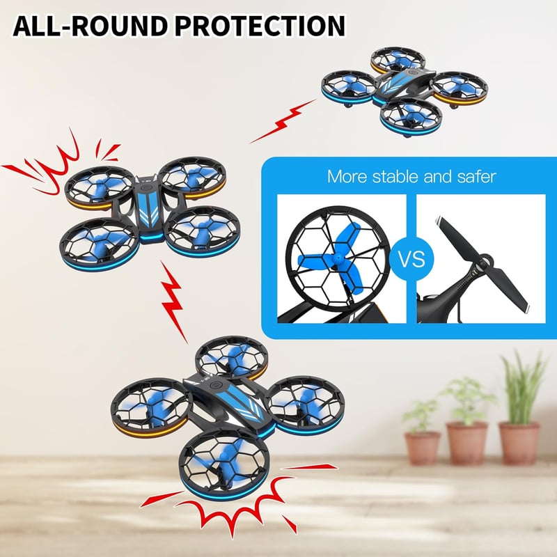 TEEROK T20 Mini Drón Gyerekeknek - RC Quadrocopter 3 Akkumulátorral, Magasságtartással, Fejnélküli Móddal, 3D Flip Funkcióval - Távirányítós
