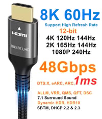 Ubluker 8K HDMI 2.1 kábel 0,5m - 144Hz, eARC, PS5/Xbox kompatibilis 3