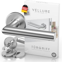 Vellure® Rozsdamentes Acél Ajtókilincs Szett 4db - Beltéri Ajtókhoz, Sablonnal 1