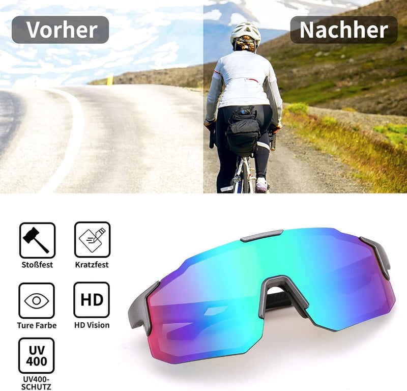 FEISEDY UV400 Tükrös Kerékpáros Napszemüveg - Férfi és Női Sporthoz