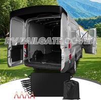 MaxAwe Hátsó Ajtó Védőponyva - 210D Oxford Vízálló Anyag, VW T5/T6 és Ford Transit Kisbuszokhoz - Hóálló Hátsóajtó Védőtakaró Tárolótáskával 7