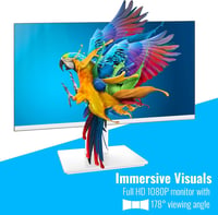Prechen 23,8" FHD Monitor - Fehér Keret Nélküli Gamer Képernyő, 75Hz, VA Panel, 1920x1080, HDMI/VGA, 4ms, VESA, Szemkímélő Technológia, Irod 3