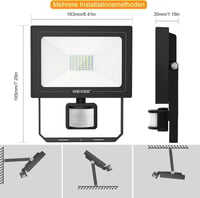MEIKEE 35W LED Reflektor Mozgásérzékelővel és Távirányítóval - 3000 Lumen, IP66 Vízálló, 3 Üzemmód, Állítható Fényerő, Időzítő Funkció, Kert 6