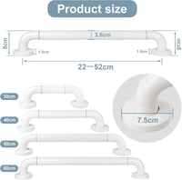 ANMAS POWER 40 cm-es csúszásmentes fehér fürdőszobai kapaszkodó időseknek - 40cm 4