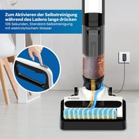 SUNSMAI S12 Vezeték Nélküli Nedves-Száraz Porszívó Elektrolizált Vizes Öntisztító Rendszerrel, Padlóra és Szőnyegre, 140W, Fekete 4