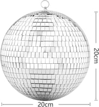 Tükrös diszkógömb 20 cm - Ezüst csillogó függeszthető partykellék DJ fényjátékhoz 5