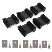 Easycargo fekete anodizált TO-220 alumínium hűtőborda MOSFET-hez, 5 db-os csomag 1